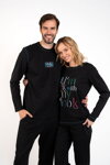 Pánske bavlnené pyžamo dlhé Italian Fashion Club čierne