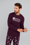 Vianočné pánske pyžamo Italian Fashion Manfred mega soft bordové
