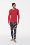 Vianočné pánske pyžamo Italian Fashion Rojas mega soft červené
