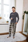 Pánske pyžamo Italian Fashion Seward mega soft grafitové