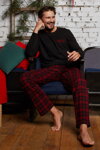 Pánske bavlnené pyžamo Italian Fashion Zeman čierne