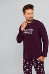 Vianočné pánske pyžamo Italian Fashion Manfred mega soft bordové