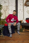 Vianočné pánske bavlnené pyžamo Italian Fashion Arctica červené