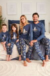 Vianočné rodinné pyžamá Doctor Nap Deep Blue tmavomodré