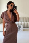 Dámske elegantné šaty Mosquito Axelle hnedé