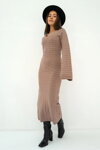 Luxusné dámske pletené šaty Mosquito Ellin Taupe béžové
