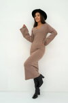 Módne dámske pletené šaty Mosquito Ellin Taupe béžové