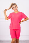 Dámska súprava krátka top + legíny Kesi Melissa neónová ružová