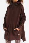 Bavlnená dámska dlhá mikina na zips s kapucňou Mosquito Heet Dark Brown hnedá
