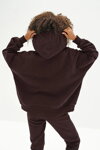 Dámska tepláková mikina klokanka s kapucňou Mosquito Mesh Dark Chocolate hnedá zozadu