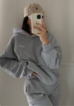 Dámska tepláková mikina s kapucňou Mosquito Pure Grey Melange sivá melanžová