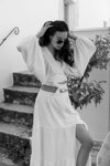 Mušelínová sukňa Boho dlhá Mosquito Capri biela