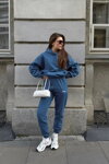 Dámska tepláková mikina s kapucňou Mosquito Pure Jeans Blue modrá