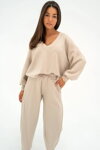 Elegantné dámske tepláky soft Mosquito Ollie Beige béžové