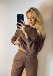 Dámska tepláková mikina s kapucňou Mosquito Pure Choco Brown hnedá
