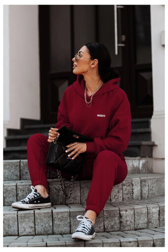 Dámska tepláková mikina s kapucňou Mosquito Pure Deep Cherry bordová