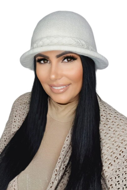 Béžový luxusný dámsky zimný klobúk Kamea Farida