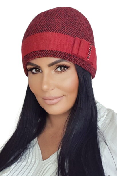 Červená elegantná dámska čiapka na zimu Kamea Megan
