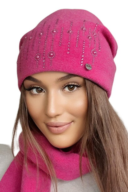 Malinová dámska štýlová zimná čiapka Kamea Eleni