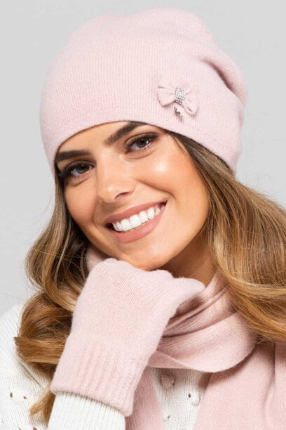 Ružová elegantná zimná dámska čiapka Kamea Florida