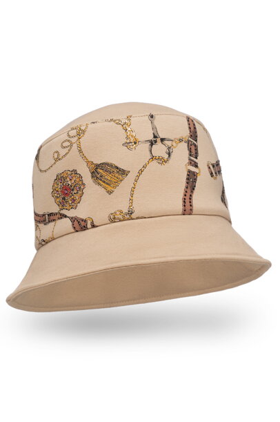 Béžový luxusný štýlový bavlnený klobúk bucket Willi Nimor