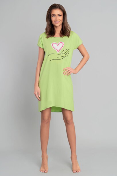 Dámska bavlnená nočná košeľa Italian Fashion Chiara zelená