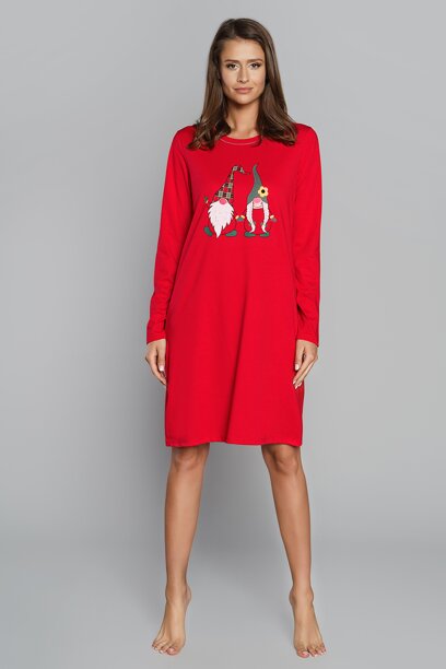 Vianočná dámska nočná košeľa Italian Fashion Santa mega soft červená