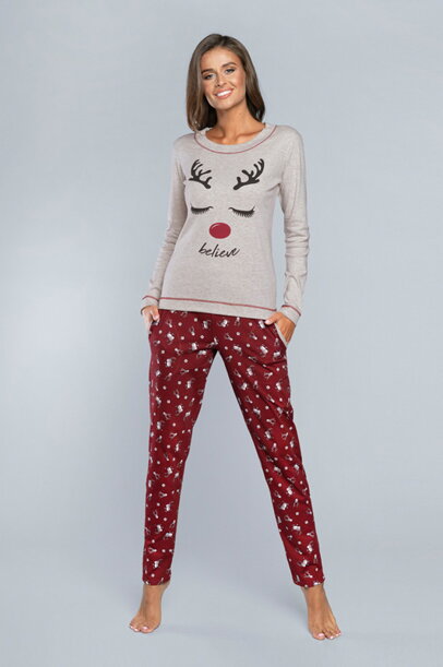 Dámske štýlové pyžamo so sobmi Italian Fashion Sarabi mega soft