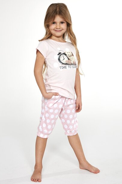 Dievčenské pyžamo krátke bavlnené 3/4 Cornette Time To Sleep 570/89 (2-14 rokov)