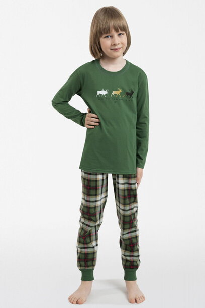 Vianočné chlapčenské pyžamo Italian Fashion Seward zelené