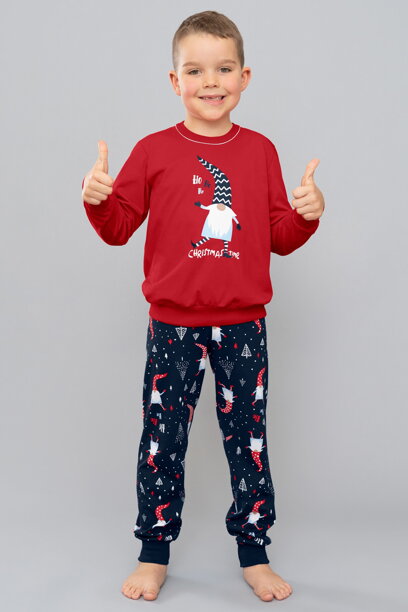 Vianočné chlapčenské pyžamo Italian Fashion Skrat mega soft červené