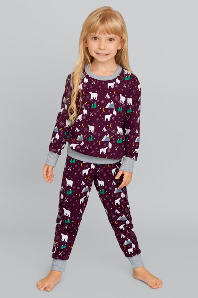 Vianočné detské pyžamo Italian Fashion Sid mega soft bordové