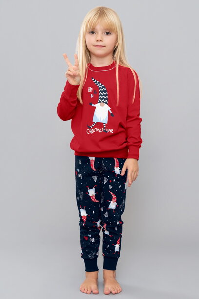 Vianočné dievčenské pyžamo Italian Fashion Skrat mega soft červené