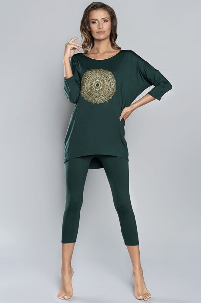 Zelené dámske pyžamo Italian Fashion Mandala
