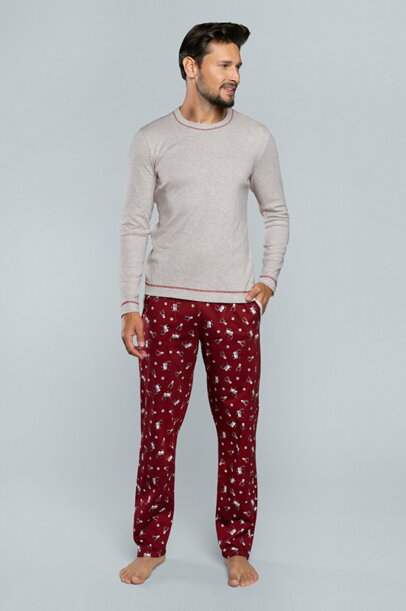 Pánske štýlové pyžamo so sobmi Italian Fashion Rupert mega soft