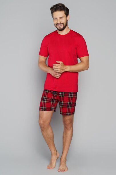 Pánske pyžamo krátke Italian Fashion Narwik mega soft červené