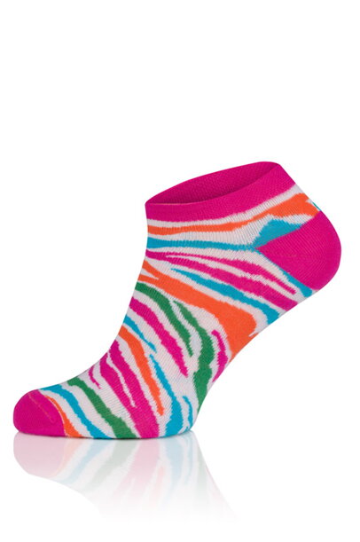 Dámske ponožky členkové Italian Fashion Zebra amarantové