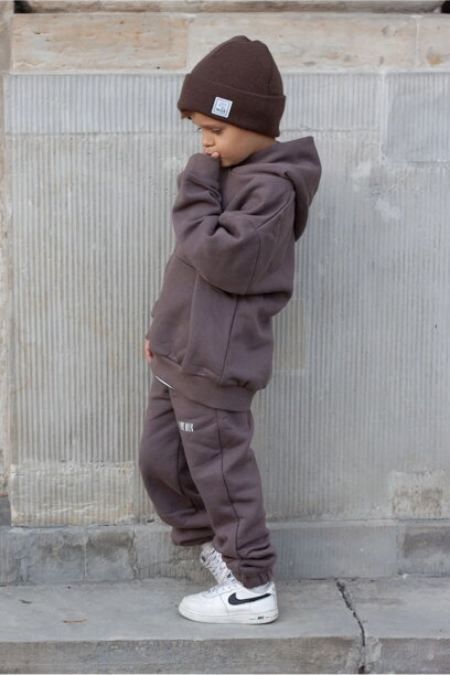 Detské tepláky I Love Milk Pure Savannah Tan hnedé