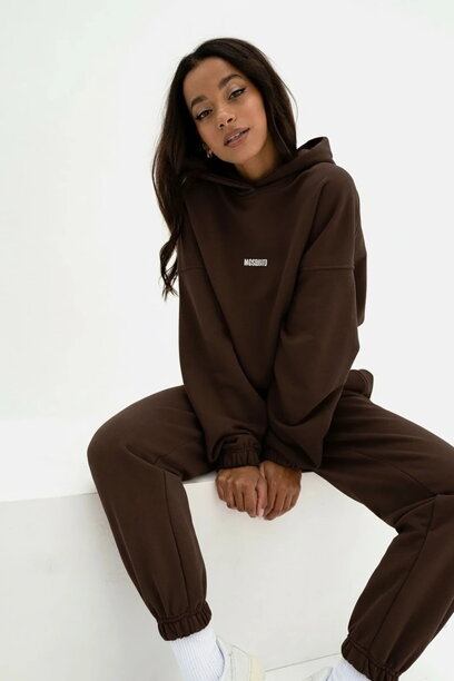 Dámska tepláková mikina s kapucňou Mosquito Icon Dark Chocolate hnedá