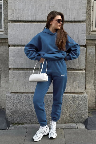 Dámska tepláková mikina s kapucňou Mosquito Pure Jeans Blue modrá