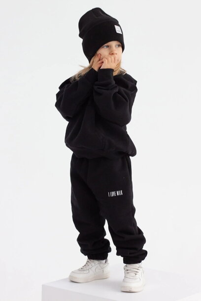 Detské tepláky I Love Milk Pure Black čierne