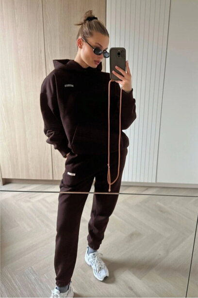 Dámske tepláky Mosquito Pure Dark Chocolate hnedé