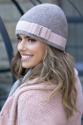 Ružová elegantná dámska čiapka na zimu Kamea Megan