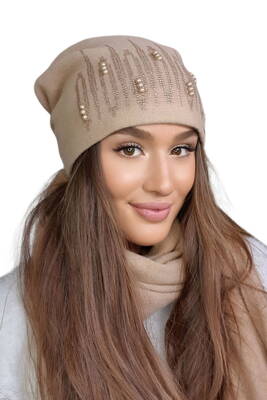 Camel dámska štýlová čiapka na zimu Kamea Gina