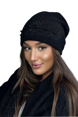 Čierna dámska trendy zimná čiapka Kamea Iman