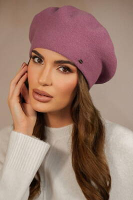 Fialová lila elegantná dámska baretka na zimu Kamea Kiang