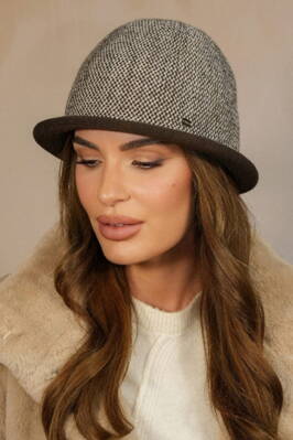Hnedý elegantný dámsky klobúk na zimu Kamea Zelda