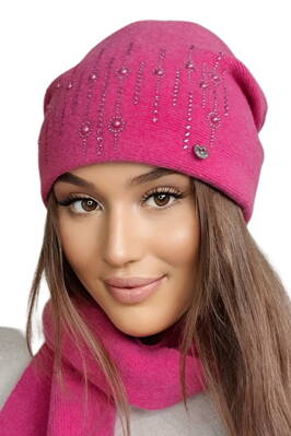 Malinová dámska štýlová zimná čiapka Kamea Eleni