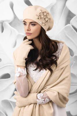 Béžový dámsky set baretka + šál Kamea Gorycja Béžový dámsky set baretka + šál Kamea Gorycja