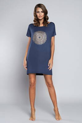 Elegantná nočná košeľa Italian Fashion Mandala tmavomodrá
